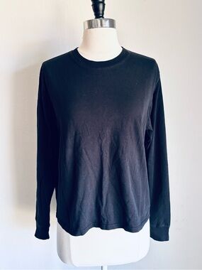 Basic Black Long Sleeve Crewneck Shirt